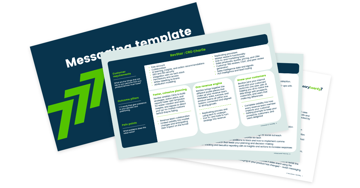 SaaS Product Messaging Template theorytwenty7 marketing